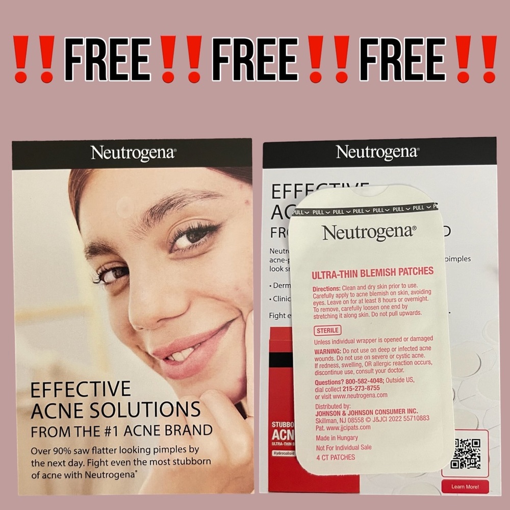 ‼️FREE‼️NEW‼️Neutrogena Ultra-thin Blemish Patches